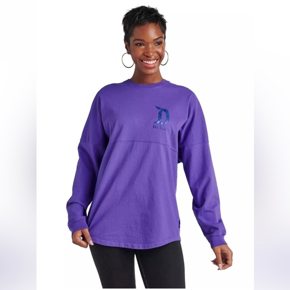 Disneyland Resort Spirit Jersey Sz XL Purple Puff Glitter Oversized Tee T-Shirt - Picture 1 of 12